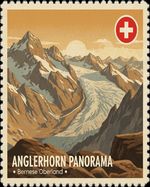 Adelboden Silleren vintage travel stamp