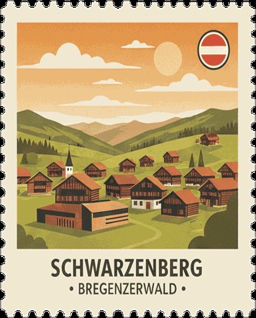 Andelsbuch vintage travel stamp