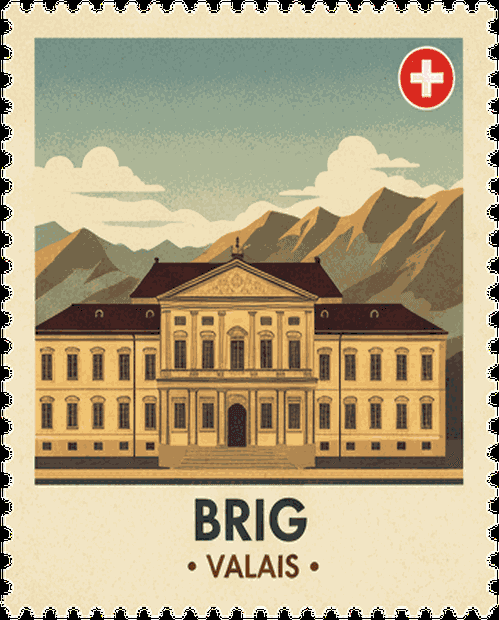 Andermatt vintage travel stamp