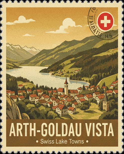 Arth-Goldau Vista vintage travel stamp
