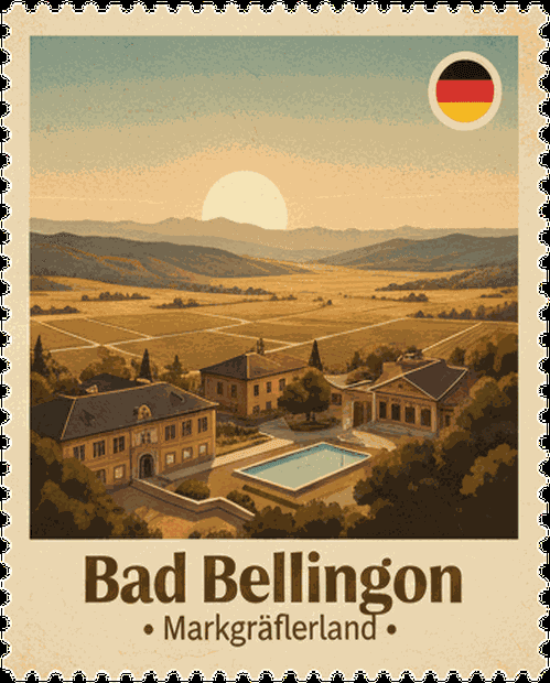 Bad Bellingen vintage travel stamp