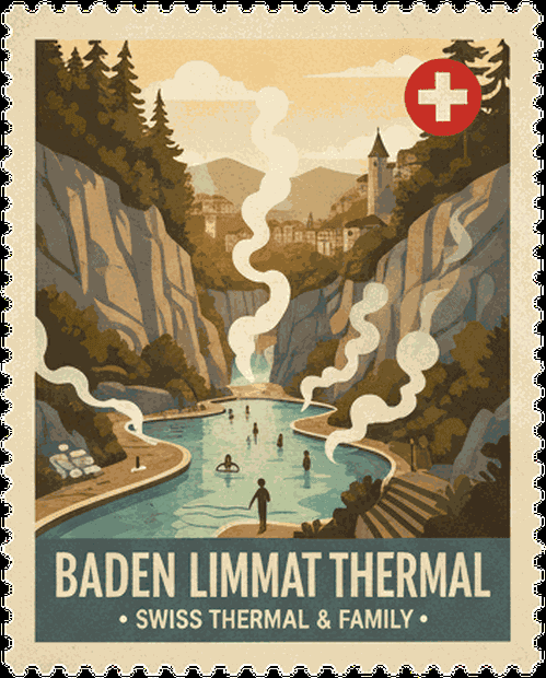 Bad Ragaz vintage travel stamp