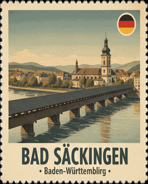 Bad Säckingen vintage travel stamp
