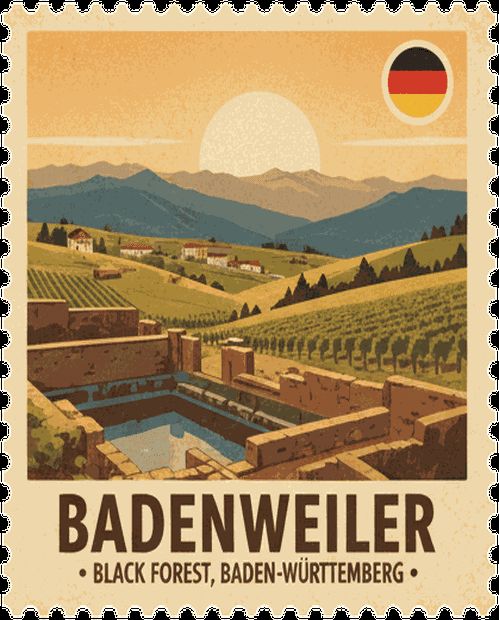 Badenweiler vintage travel stamp