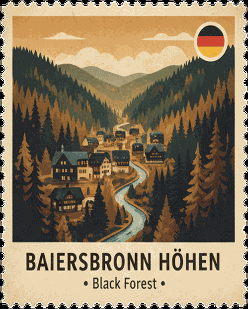 Baiersbronn Höhen vintage travel stamp