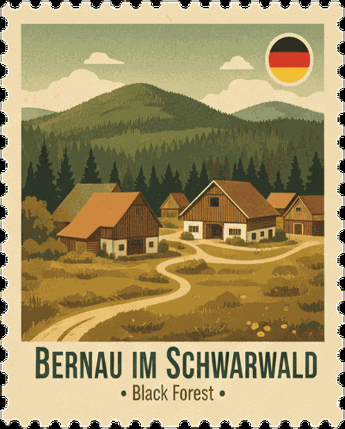 Bernau im Schwarzwald vintage travel stamp