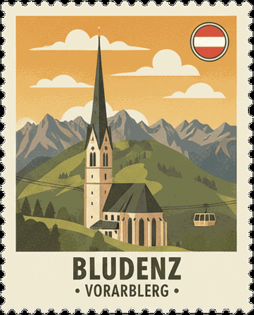 Bludenz vintage travel stamp