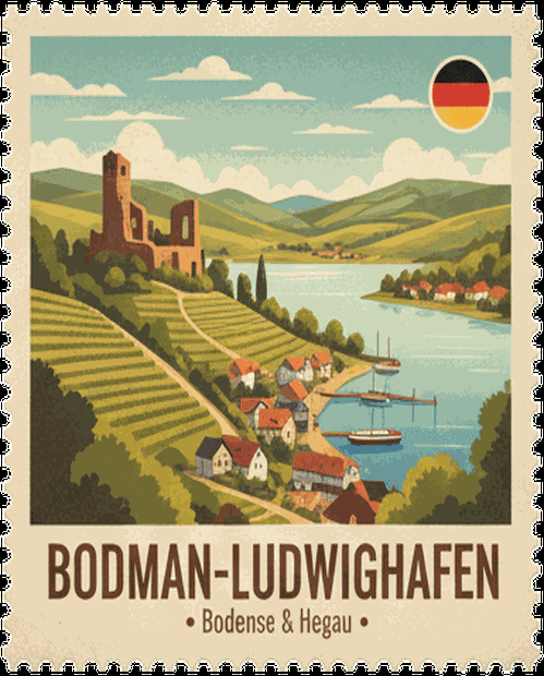 Bodman-Ludwigshafen vintage travel stamp