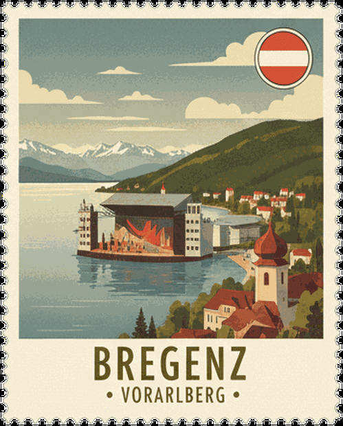 Bregenz vintage travel stamp