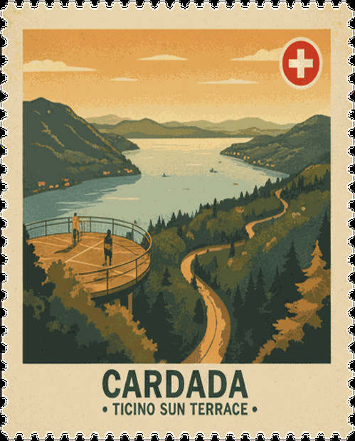 Cardada vintage travel stamp