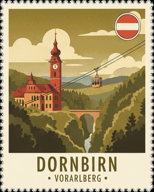 Dornbirn vintage travel stamp
