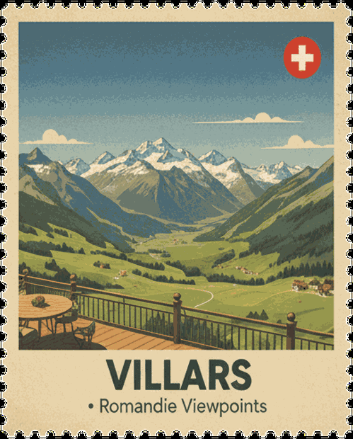 Engelberg vintage travel stamp