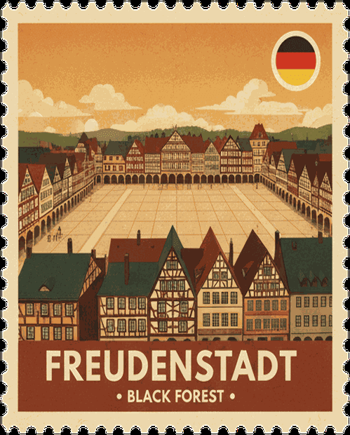Freudenstadt vintage travel stamp