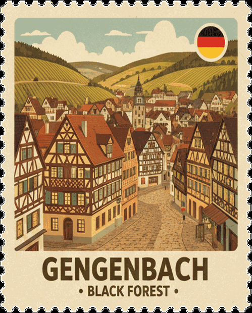 Gengenbach vintage travel stamp