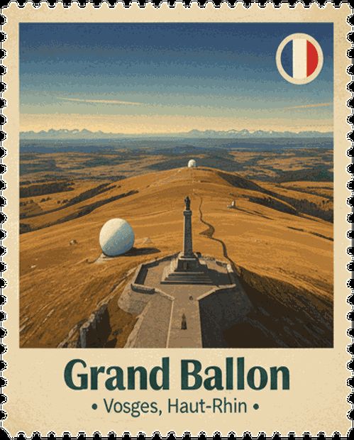 Grand Ballon vintage travel stamp