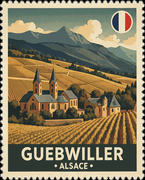 Guebwiller vintage travel stamp