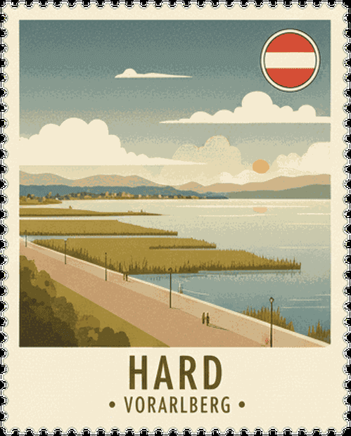 Hard vintage travel stamp