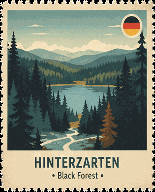 Hinterzarten vintage travel stamp