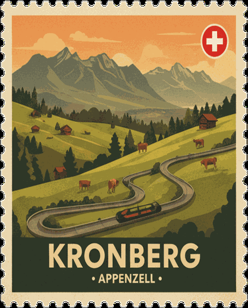 Kronberg vintage travel stamp