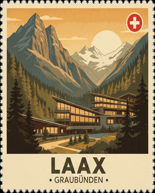 Laax vintage travel stamp