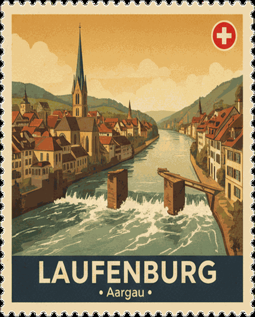 Laufenburg vintage travel stamp
