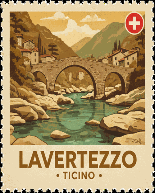Mendrisio vintage travel stamp