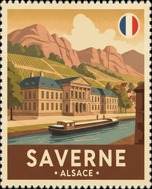 Molsheim vintage travel stamp