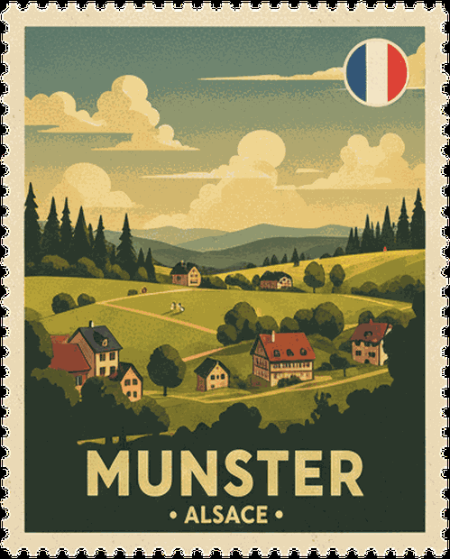 Munster vintage travel stamp