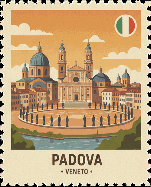 Padova vintage travel stamp