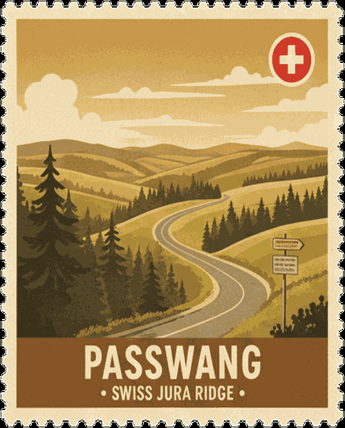 Pierre-Pertuis vintage travel stamp