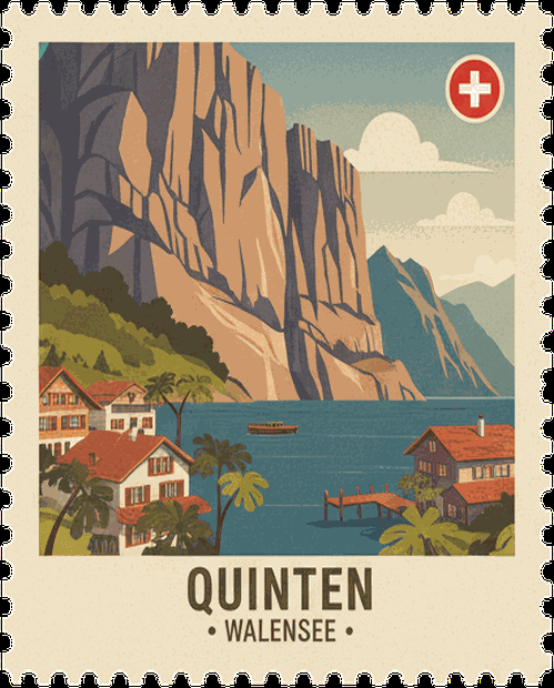Quinten vintage travel stamp