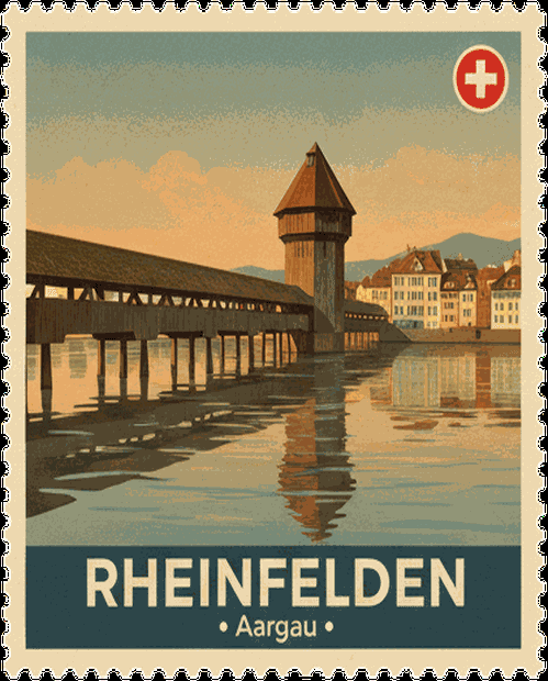 Rheinfelden vintage travel stamp