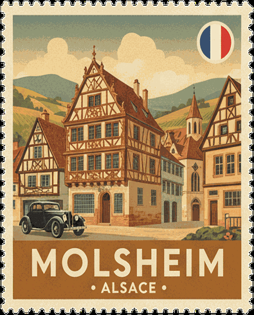 Saverne vintage travel stamp