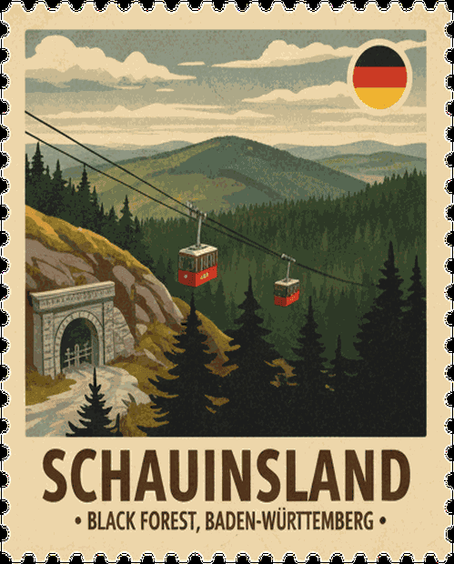 Schauinsland vintage travel stamp