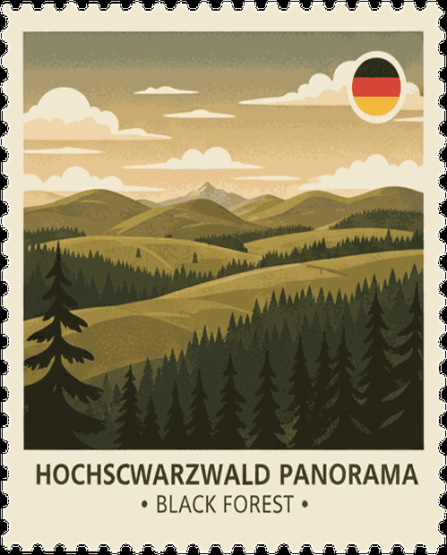 Schluchsee vintage travel stamp