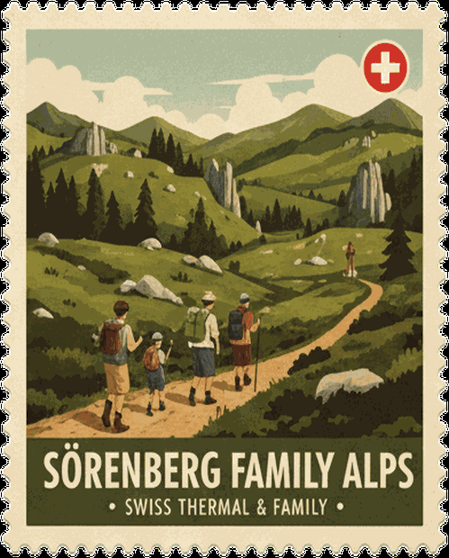Sörenberg Family Alps vintage travel stamp