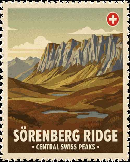 Sörenberg Ridge vintage travel stamp