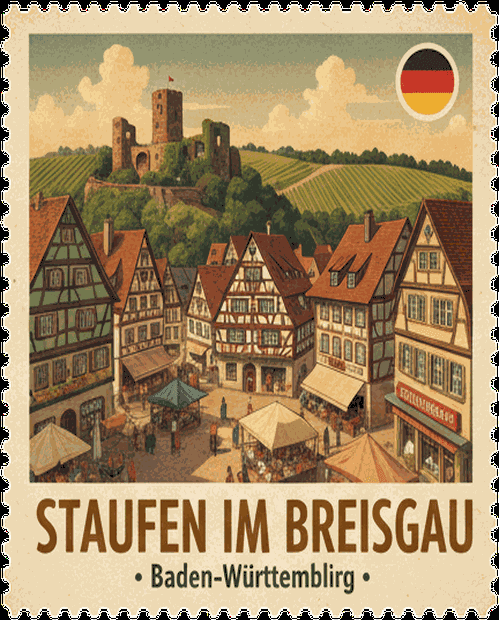 Staufen im Breisgau vintage travel stamp