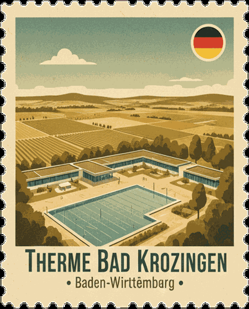 Therme Bad Krozingen vintage travel stamp