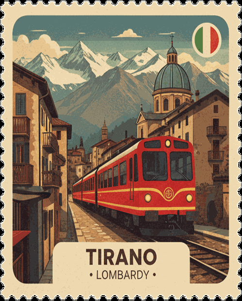 Tirano vintage travel stamp