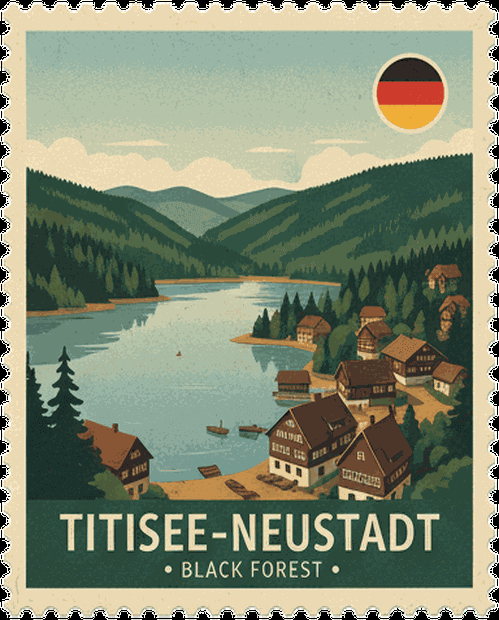 Titisee-Neustadt vintage travel stamp