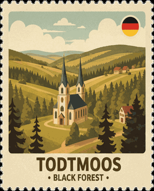 Todtmoos vintage travel stamp