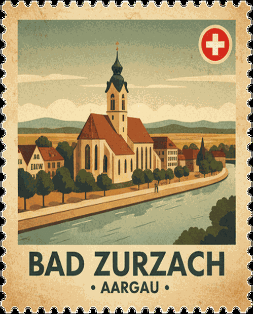 Bad Zurzach vintage travel stamp